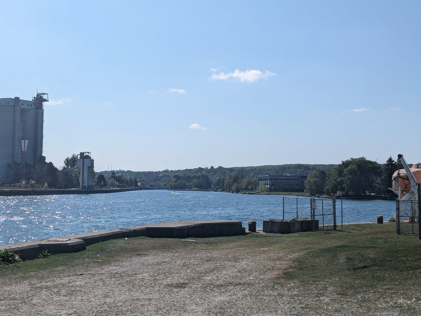 Owen Sound harbour with its tall grain elevator on the waterfront