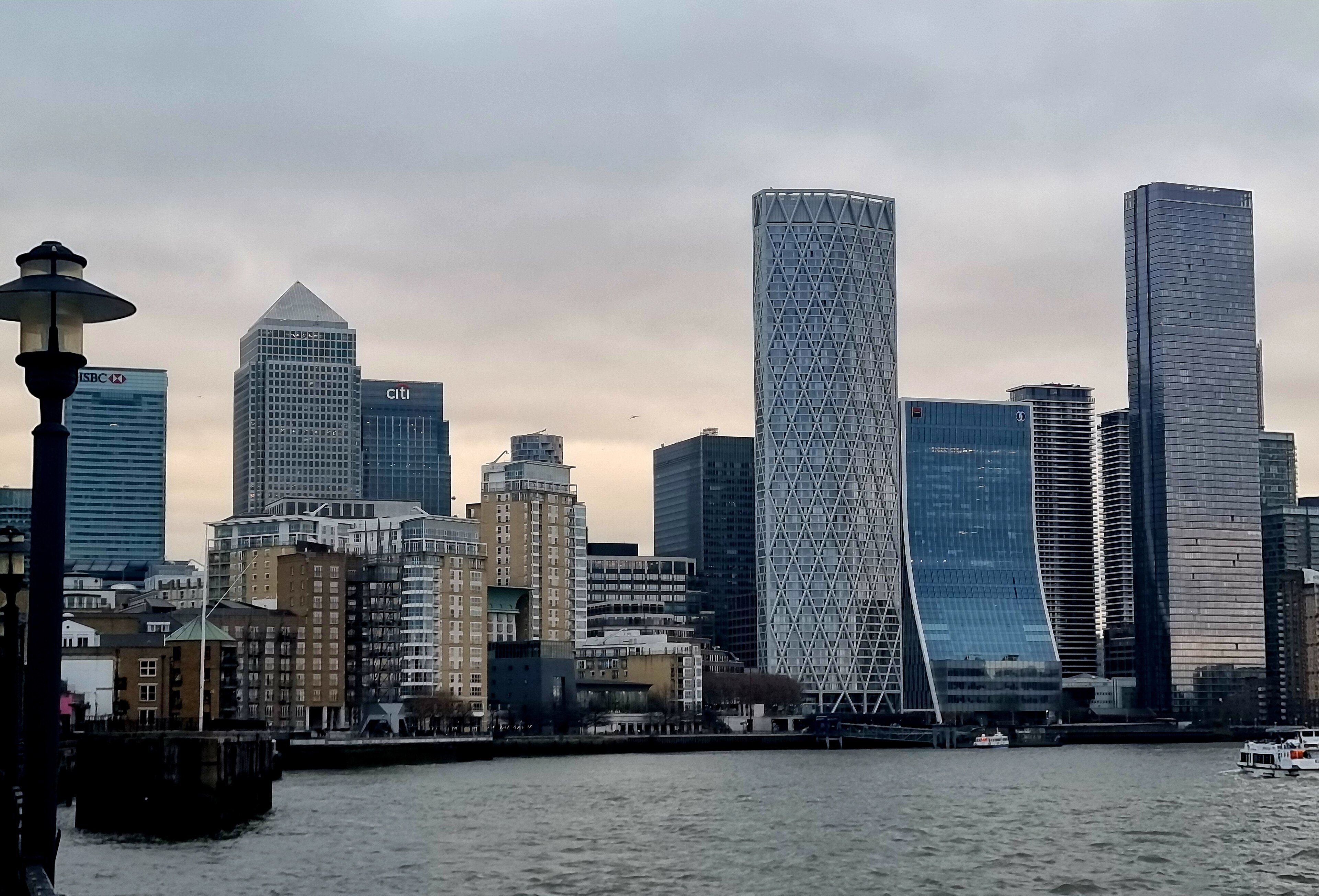 Canary Wharf, London's financial district, where several banks have announced AI-linked job cuts