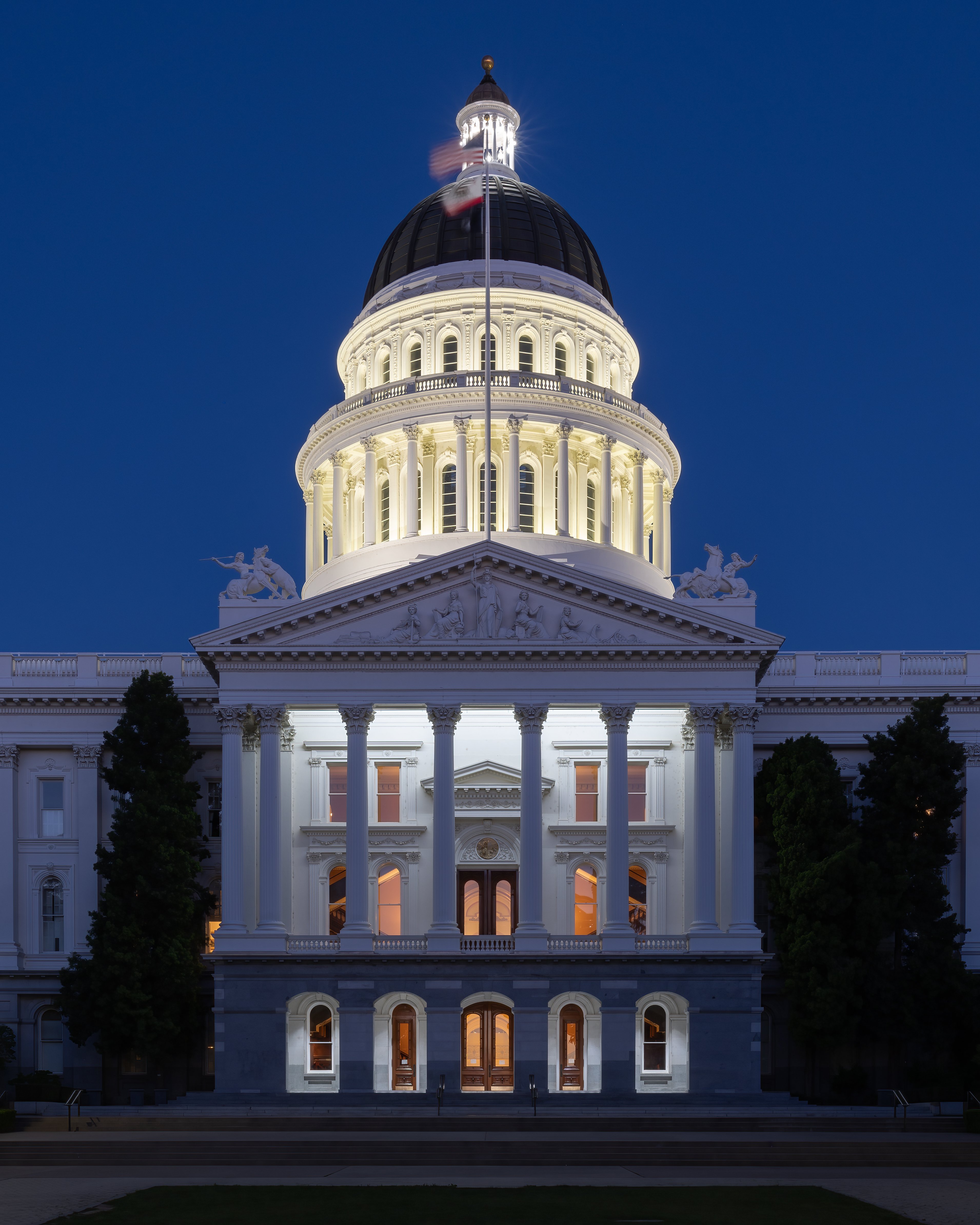 The California State Capitol in Sacramento, where lawmakers would carry out the tax if voters approve it