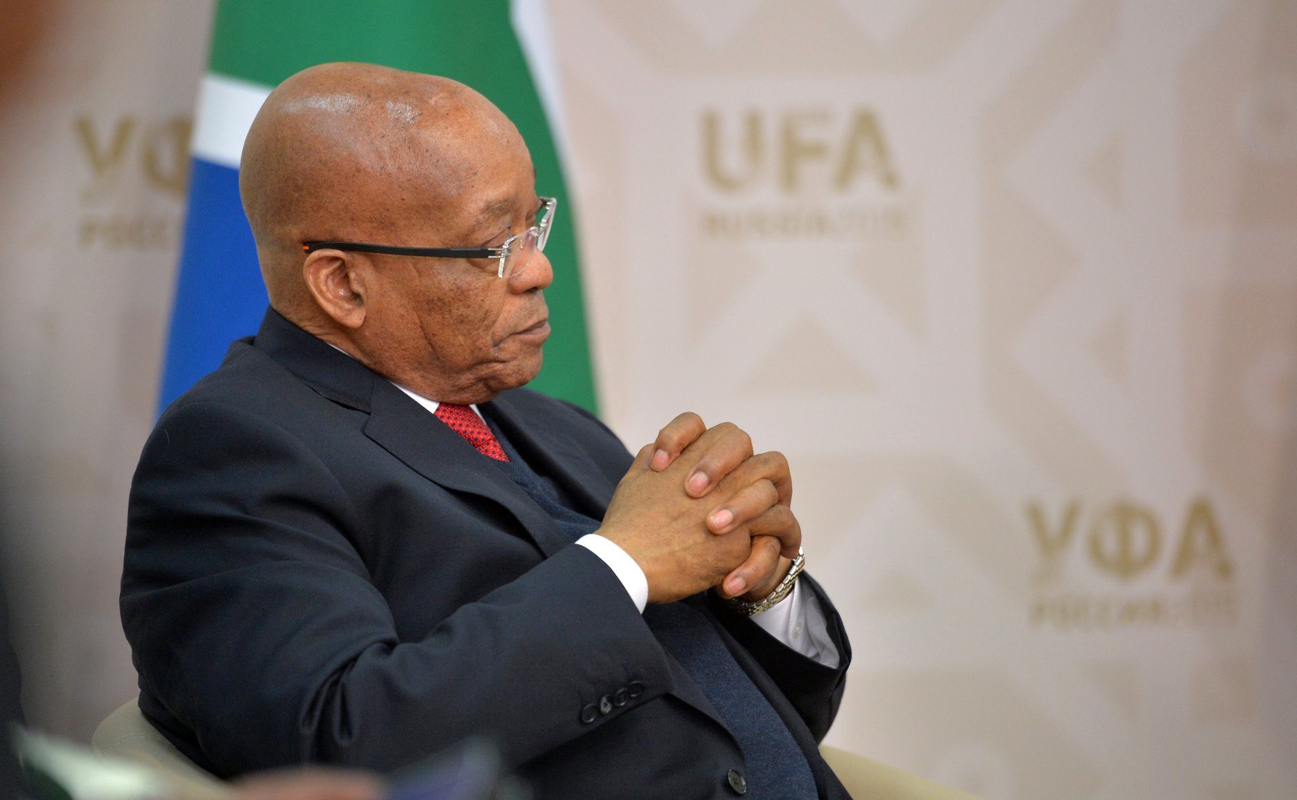 Jacob Zuma at a meeting in 2015
